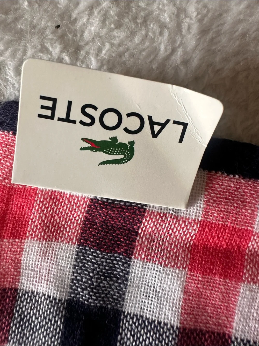 Lacoste NWT Wash Cloth Red, Navy & White